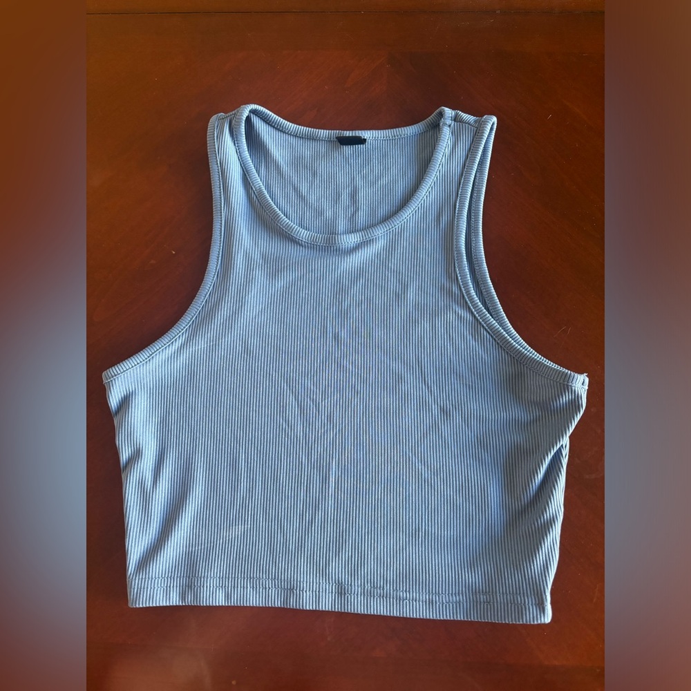 Blue High Neck Tank